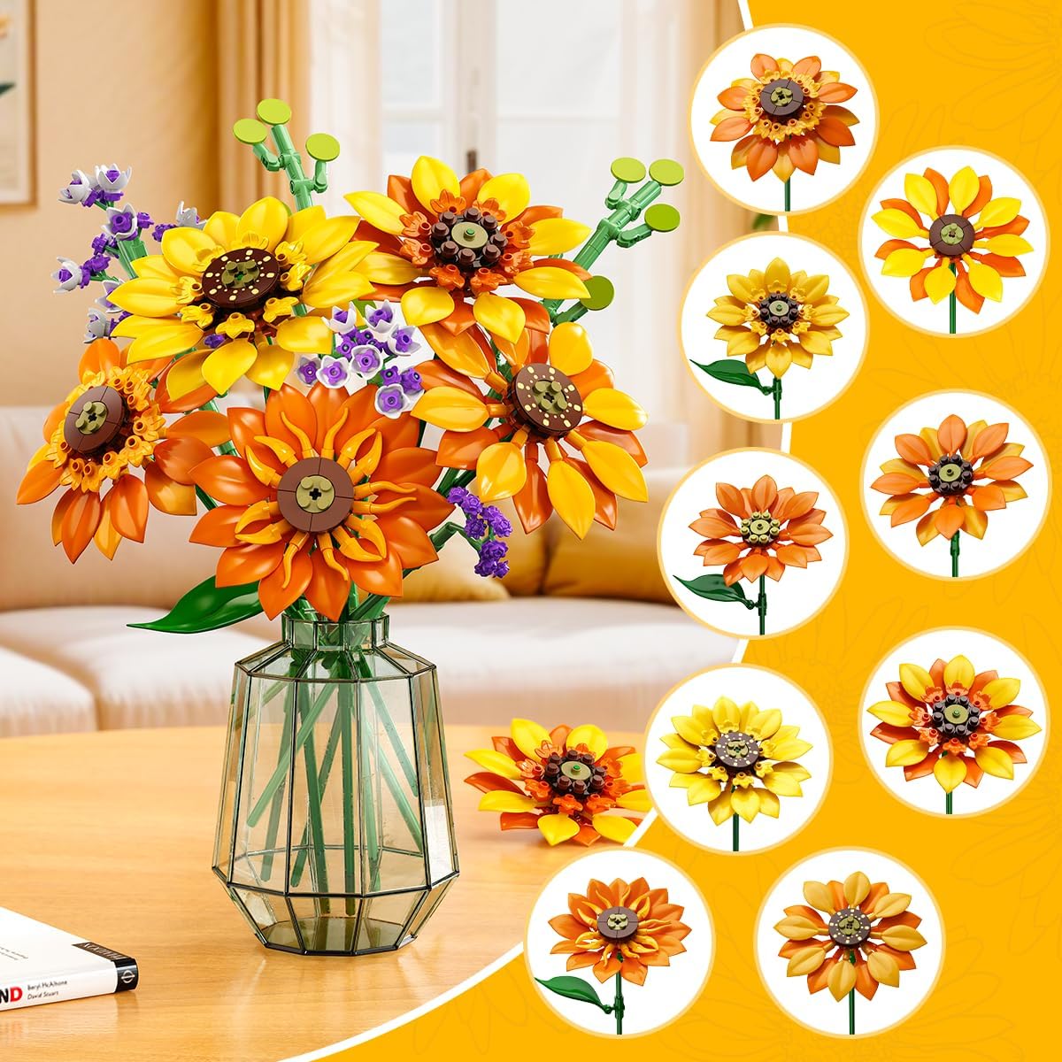 INSOON Sunflower Bouquet Building Set with Light SC9962