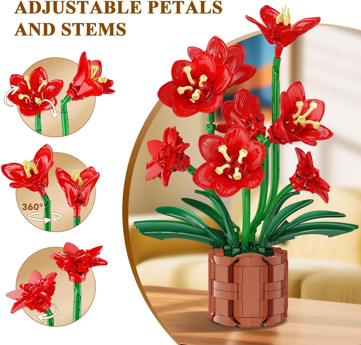 INSOON Amaryllis Flowers Bonsai Building Set SC8807