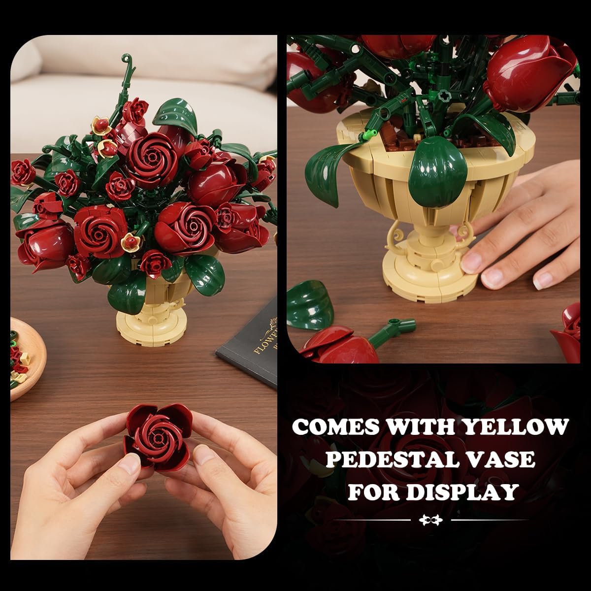 INSOON Rose Flower Building Set with Pot SC8820