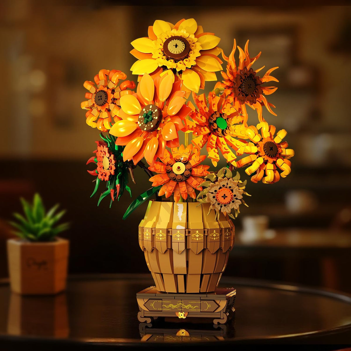 INSOON Sunflower Building Set with Lights Vase Base SC9909
