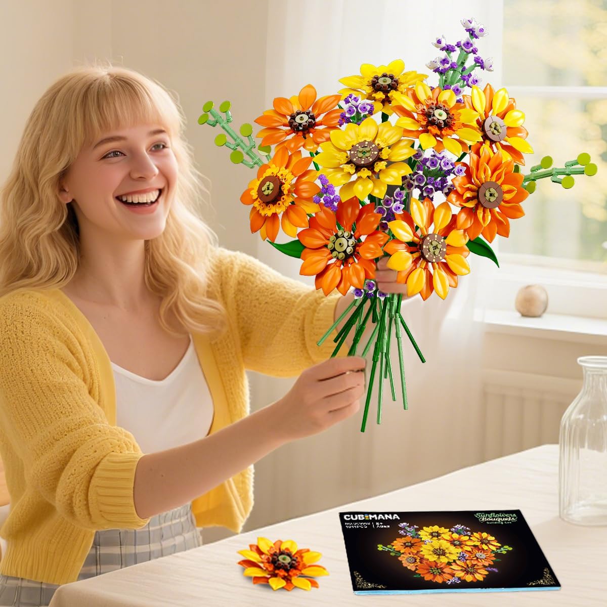 INSOON Sunflower Bouquet Building Set with Light SC9962