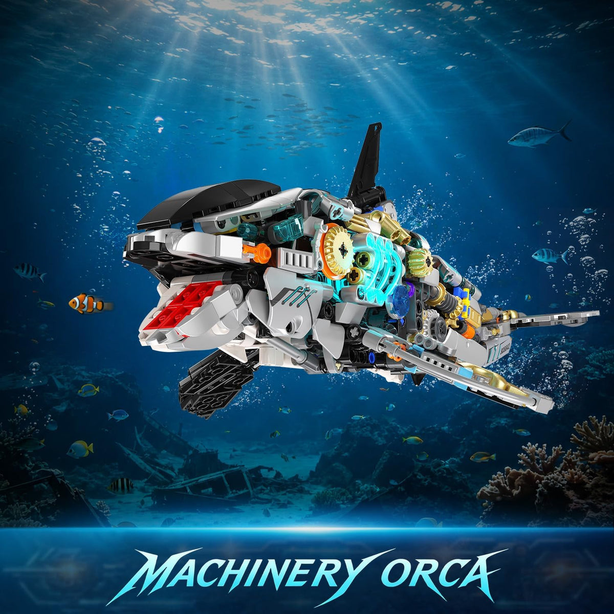 INSOON Mechanical Orca Building Set STEM Toy with LED Light SC8842