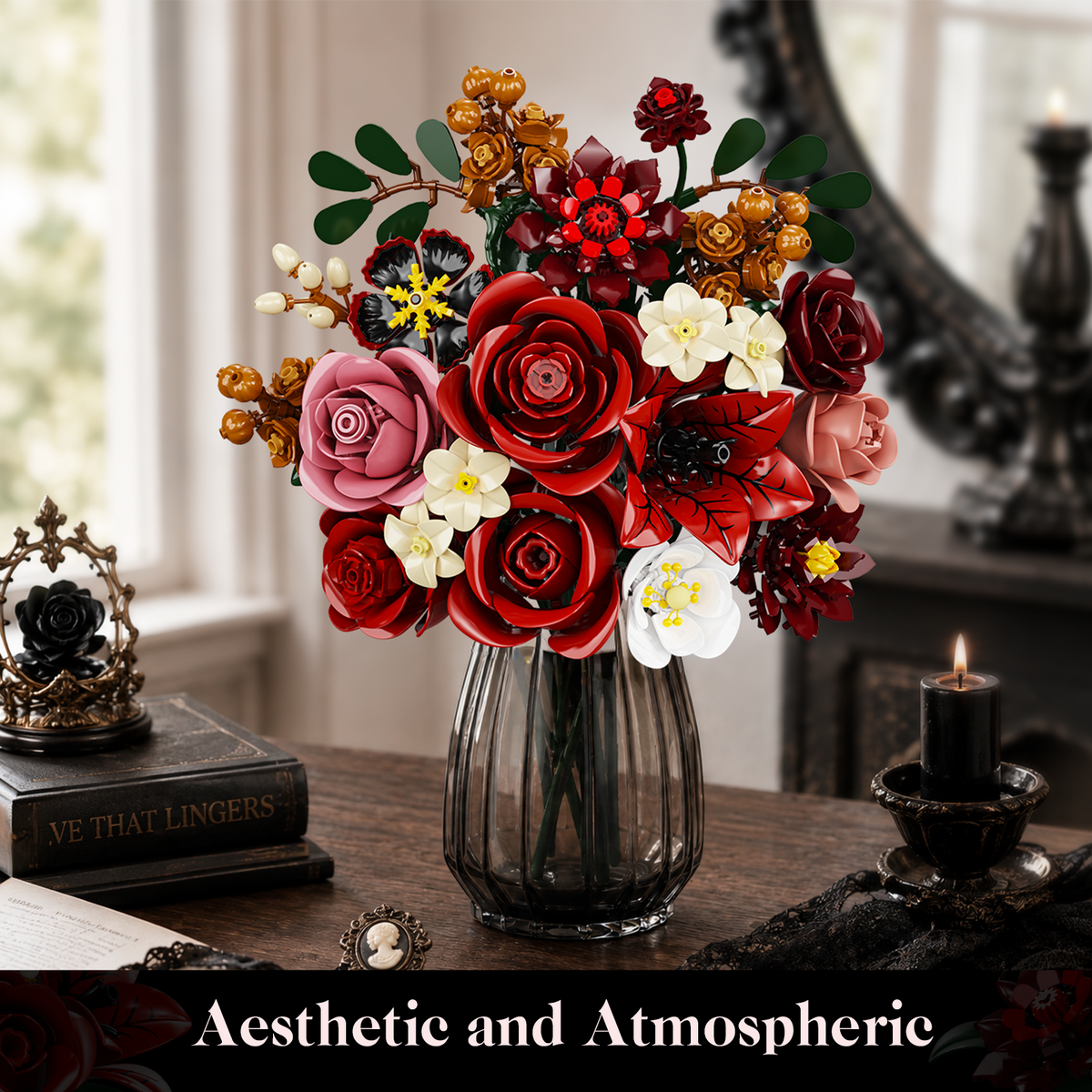 INSOON Crimson Rose Flower Bouquet Building Set SC8862