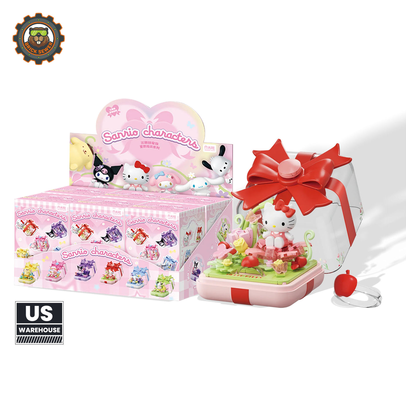 Sanrio – STARWISH RING BOX Full Set (6 out of 6, non-repeating) displayed with character gift boxes.