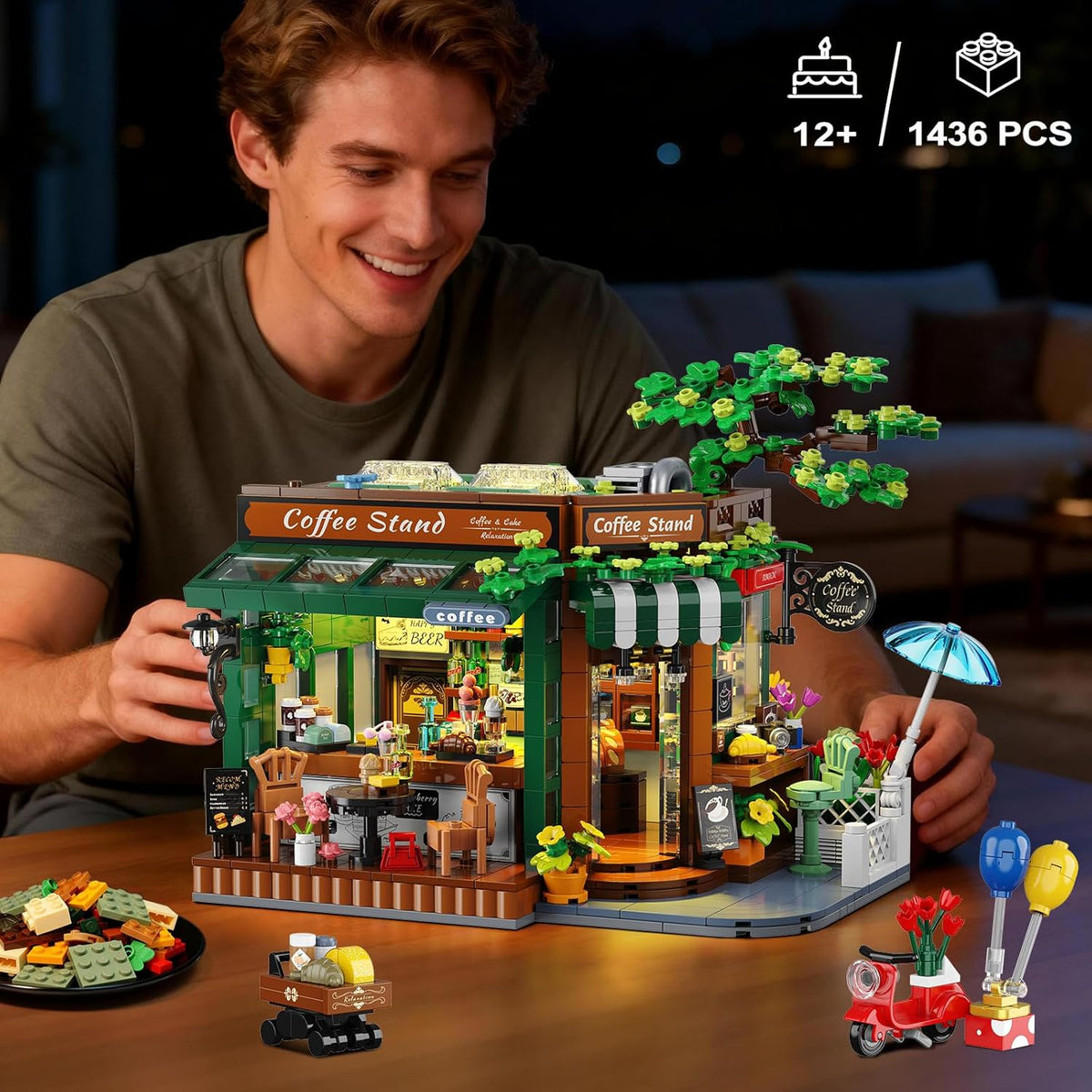 INSOON City Street Café House Building Set with Lights SC9958