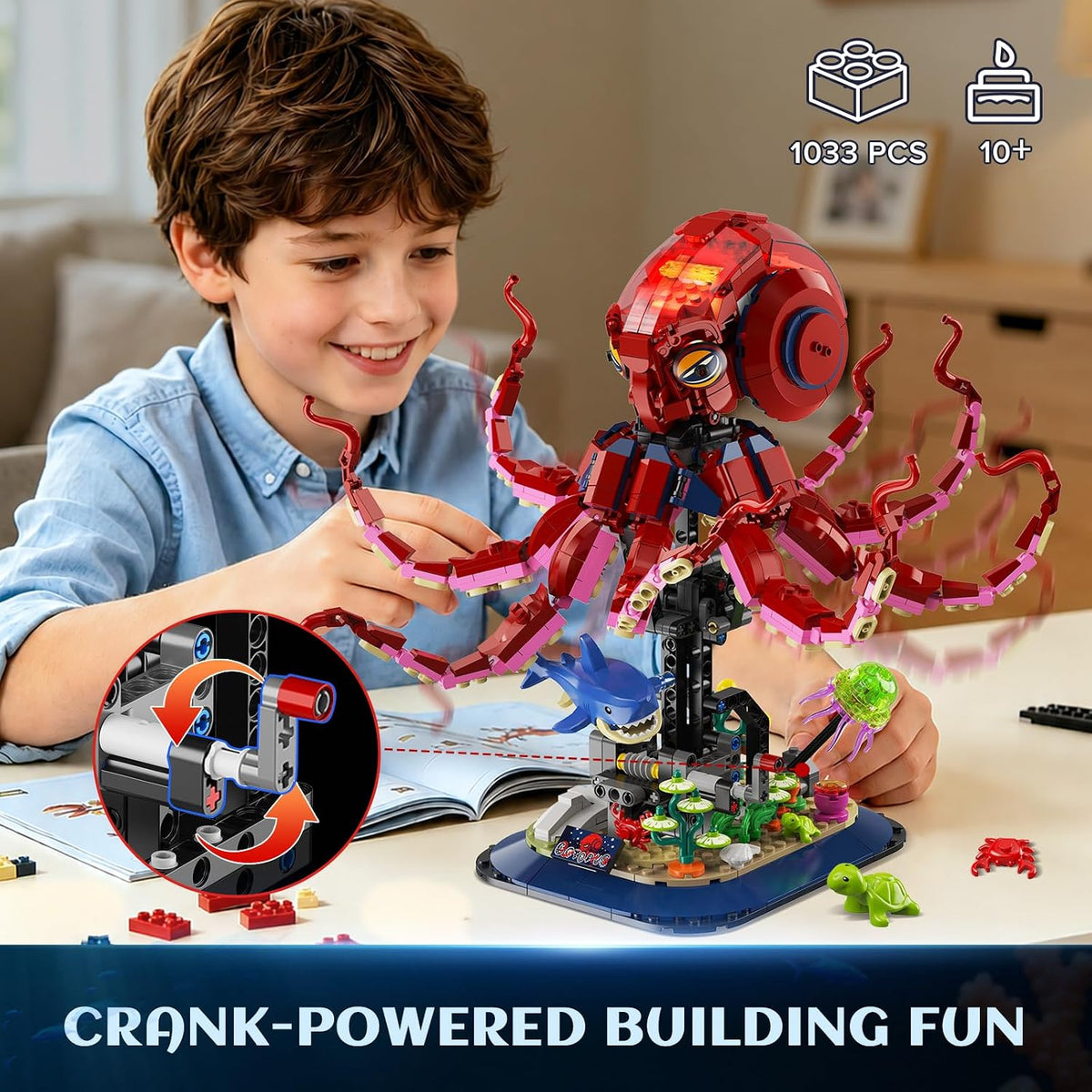INSOON Mechanical Octopus Building Set with Lights HG1041
