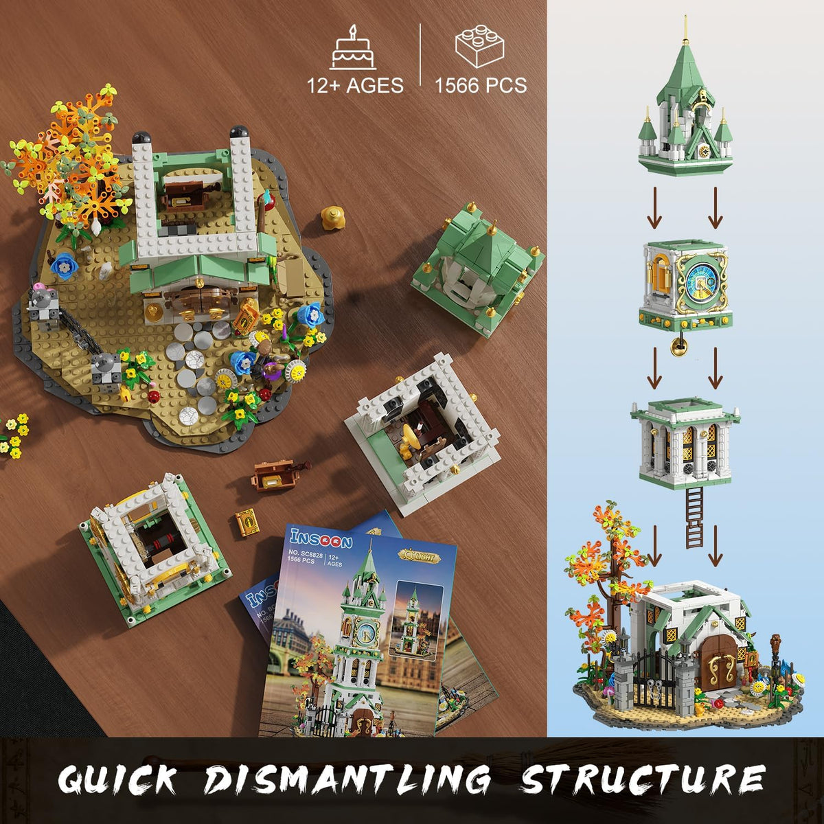 INSOON Magic Clock Tower Building Set with Light SC8828
