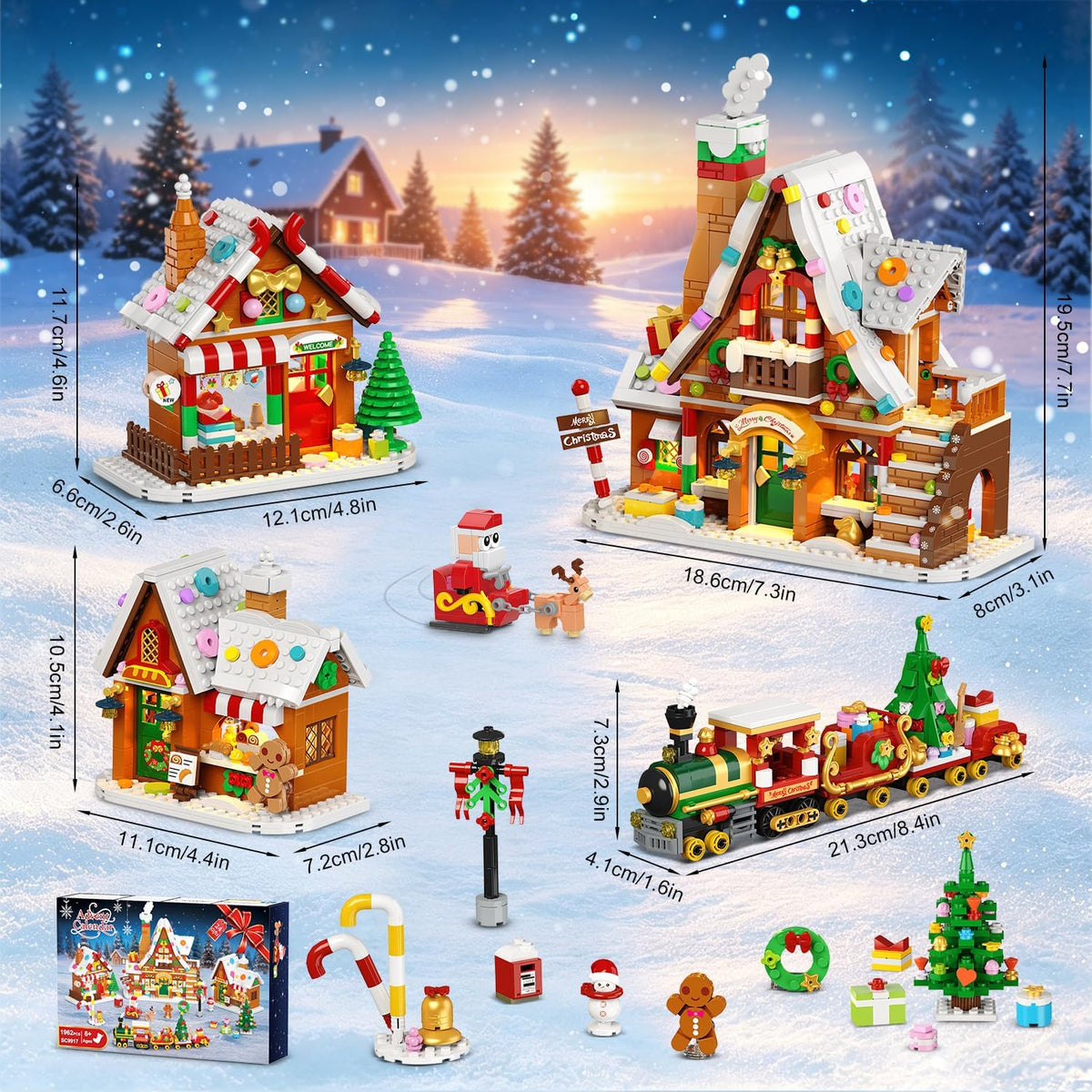 INSOON Advent Calendar 2026 Gingerbread House Mini Building Set with Lights SC9917
