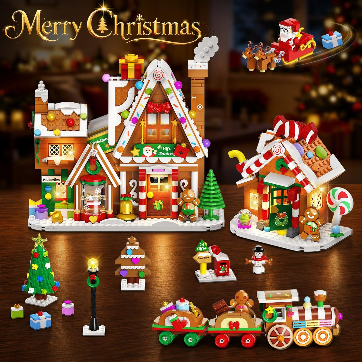 INSOON Advent Calendar 2026 Gingerbread House Mini Building Set with Lights SC9995