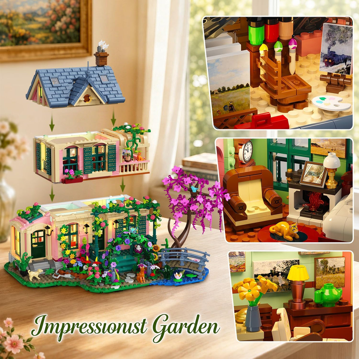 INSOON Artist Garden House Building Set with Lights SC8841
