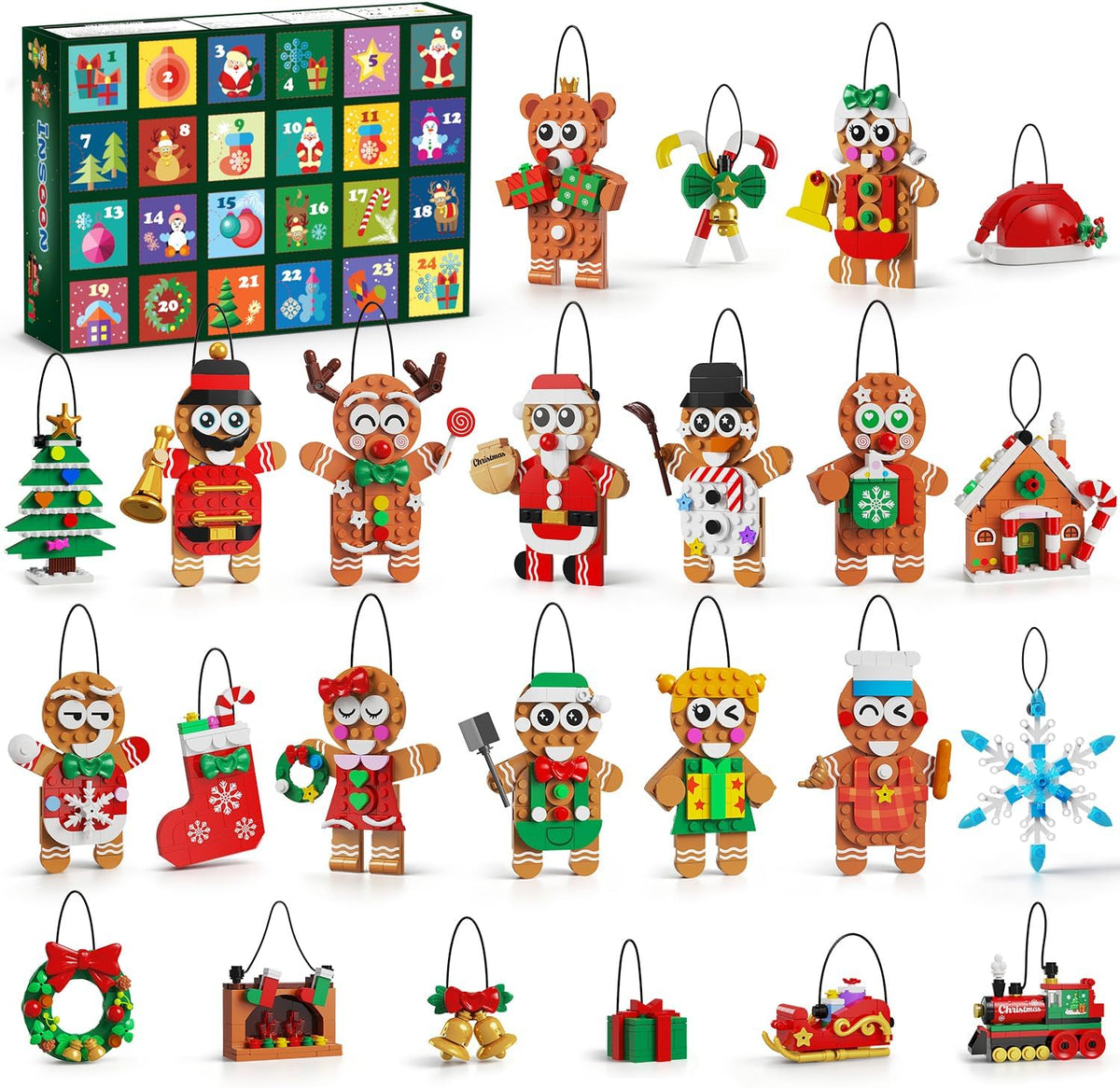 INSOON Advent Calendar 2026 Gingerbread Christmas Ornaments Building Set SC6602