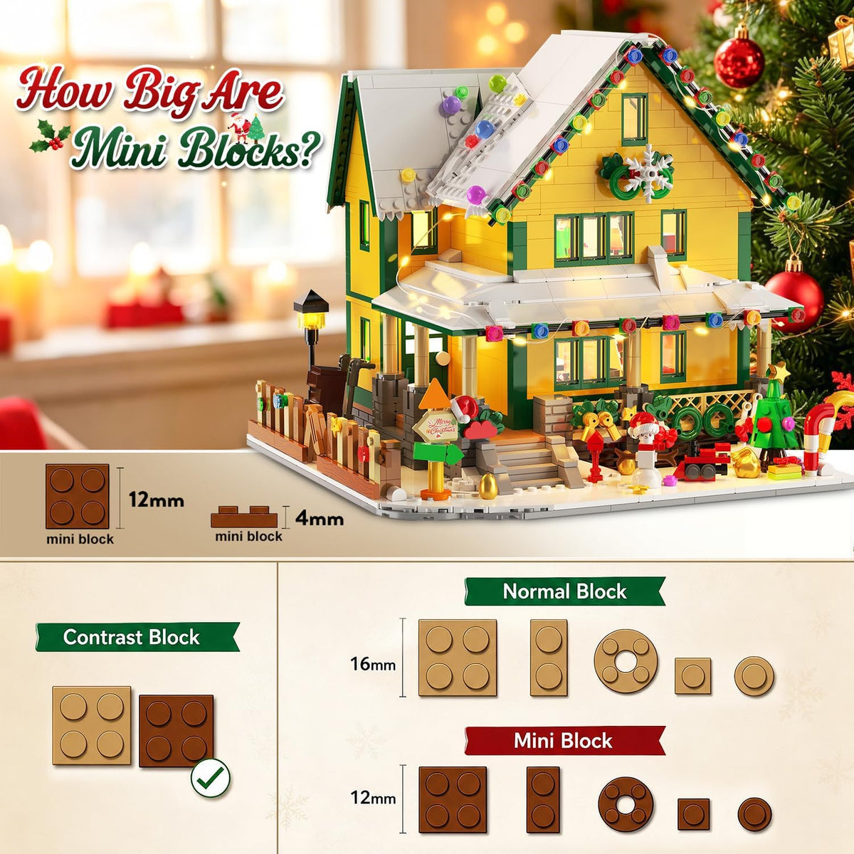 INSOON Advent Calendar 2026 Christmas House Mini Building Set with Lights SC9997