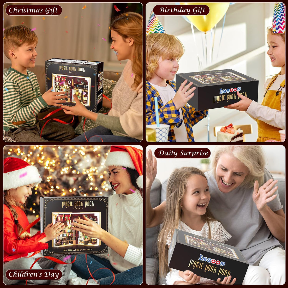INSOON Magic Booknook Building Set with LED Light 3106