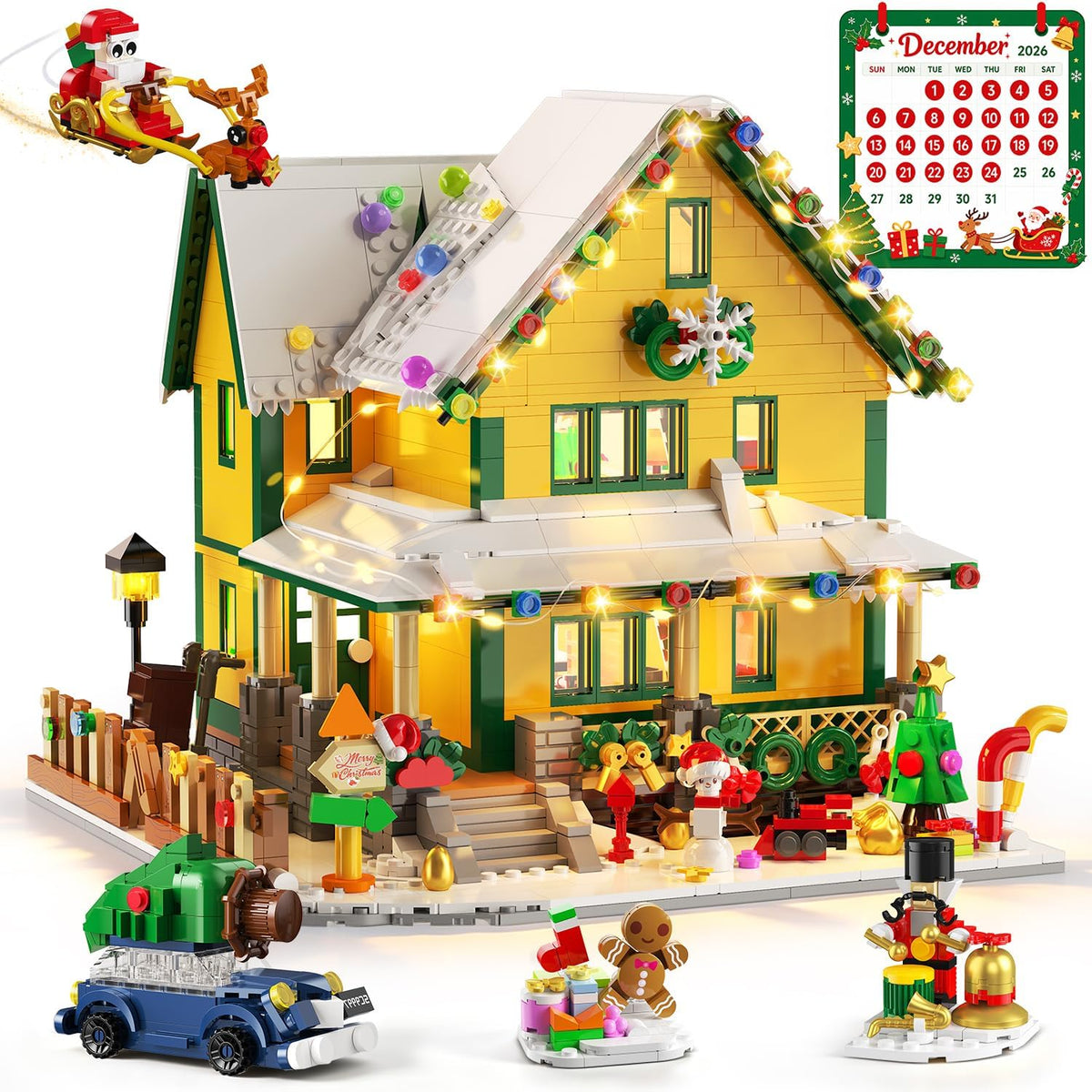 INSOON Advent Calendar 2026 Christmas House Mini Building Set with Lights SC9997