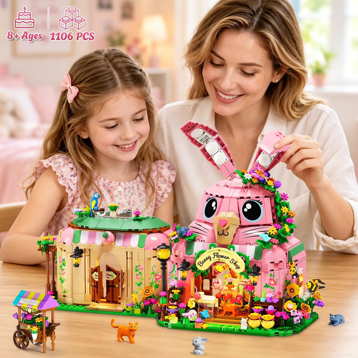 INSOON Friends Bunny Flower House Building Set with Lights SC8861