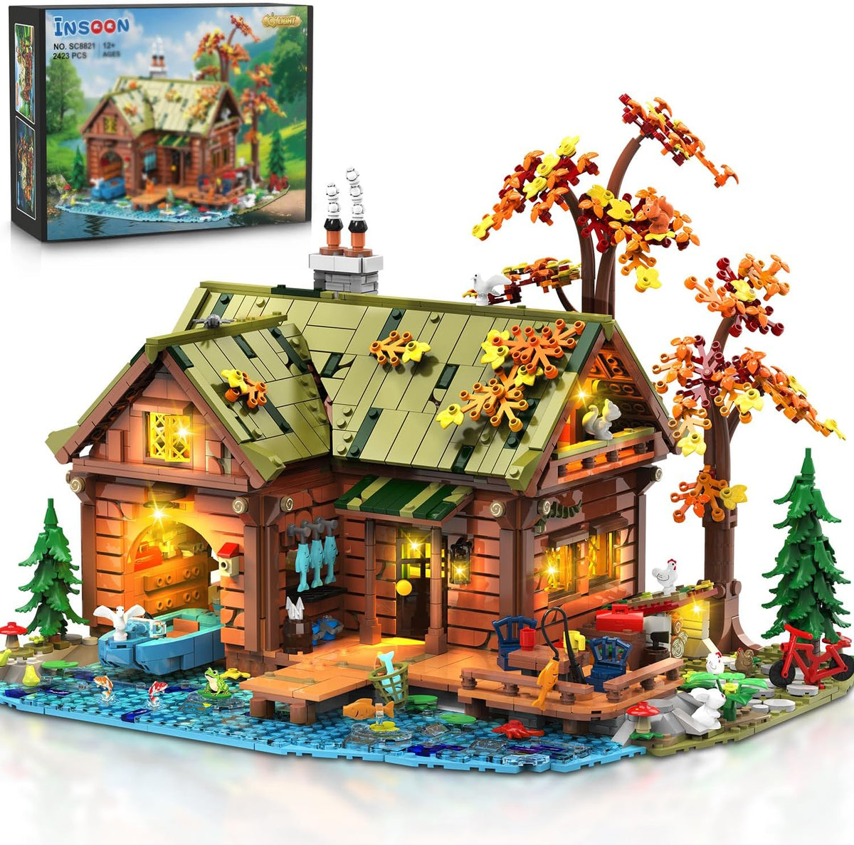 INSOON Overwater Cabin Mini Building Set with Light SC8821