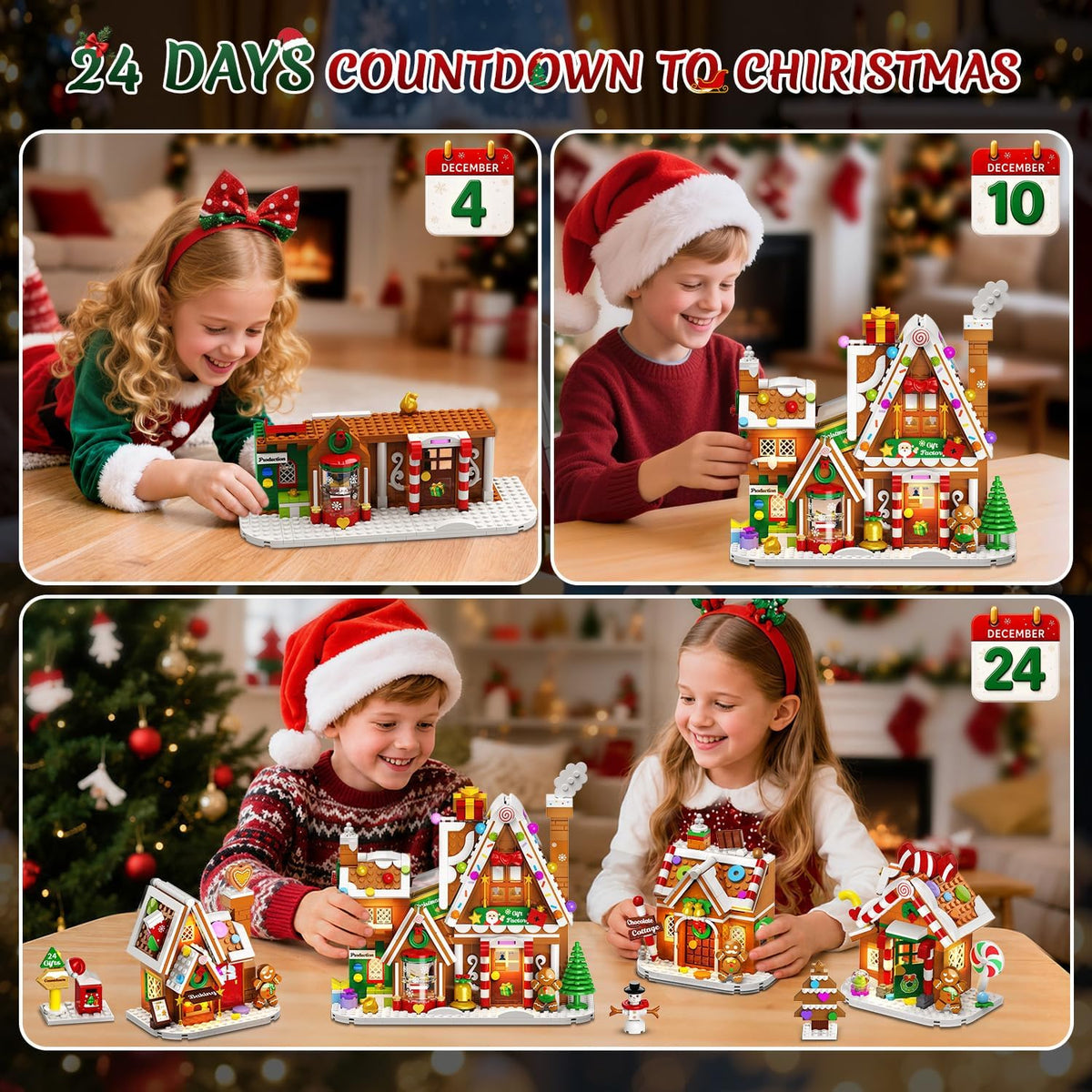 INSOON Advent Calendar 2026 Gingerbread House Mini Building Set with Lights SC9995