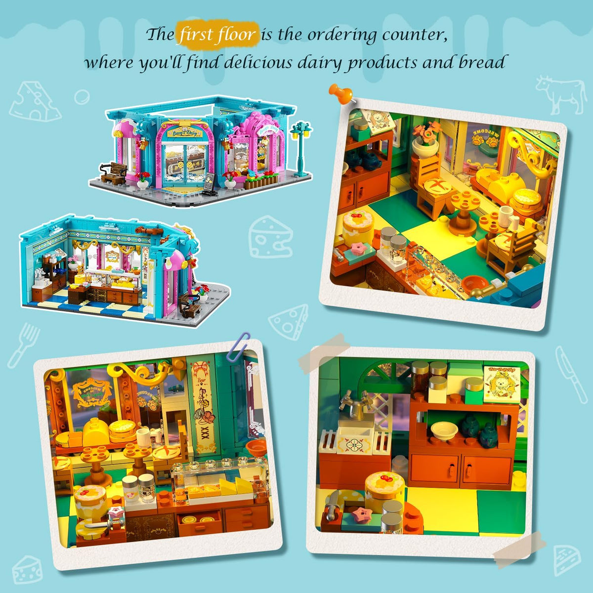INSOON Dairy Bakery Store Building Set with Lights SC8824