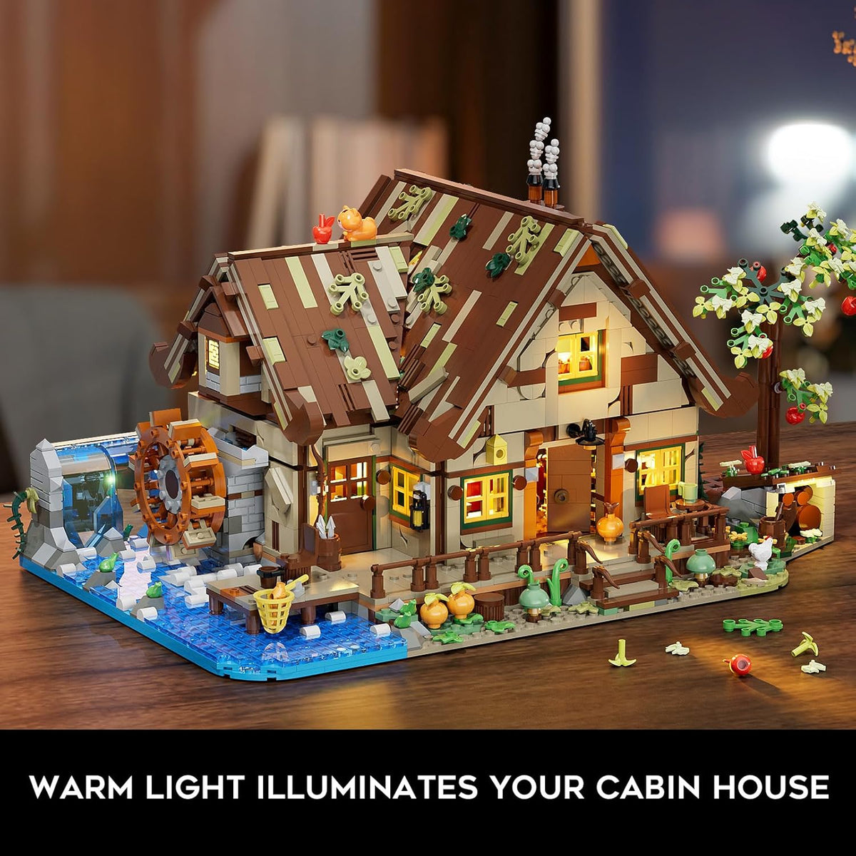 INSOON Wood Cabin Building Set with LED Light 6106