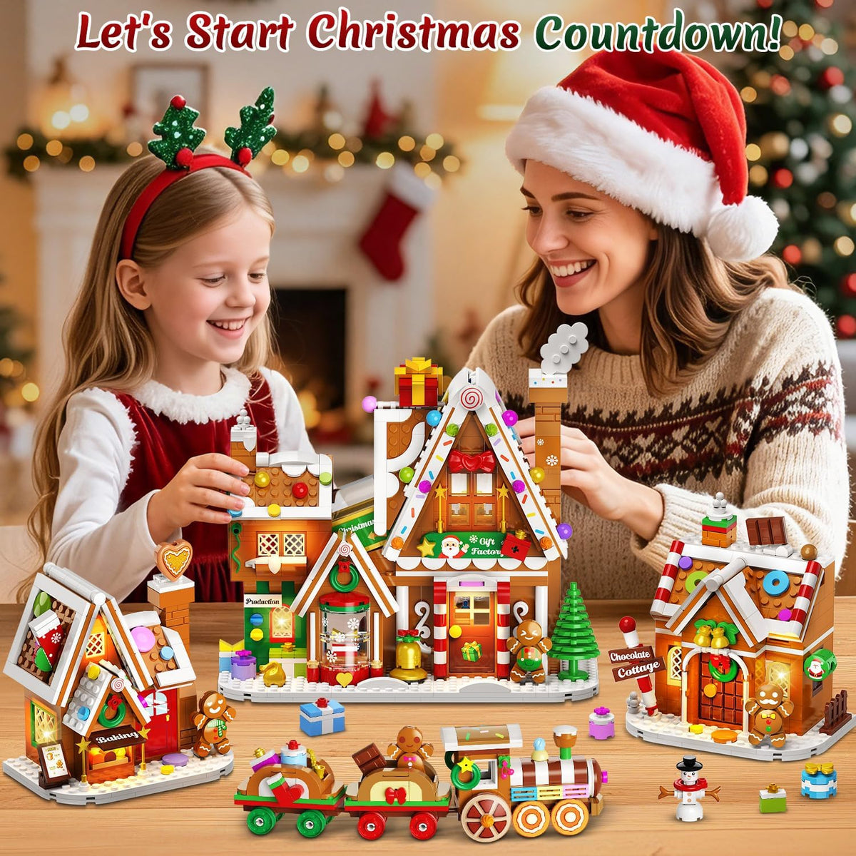 INSOON Advent Calendar 2026 Gingerbread House Mini Building Set with Lights SC9995