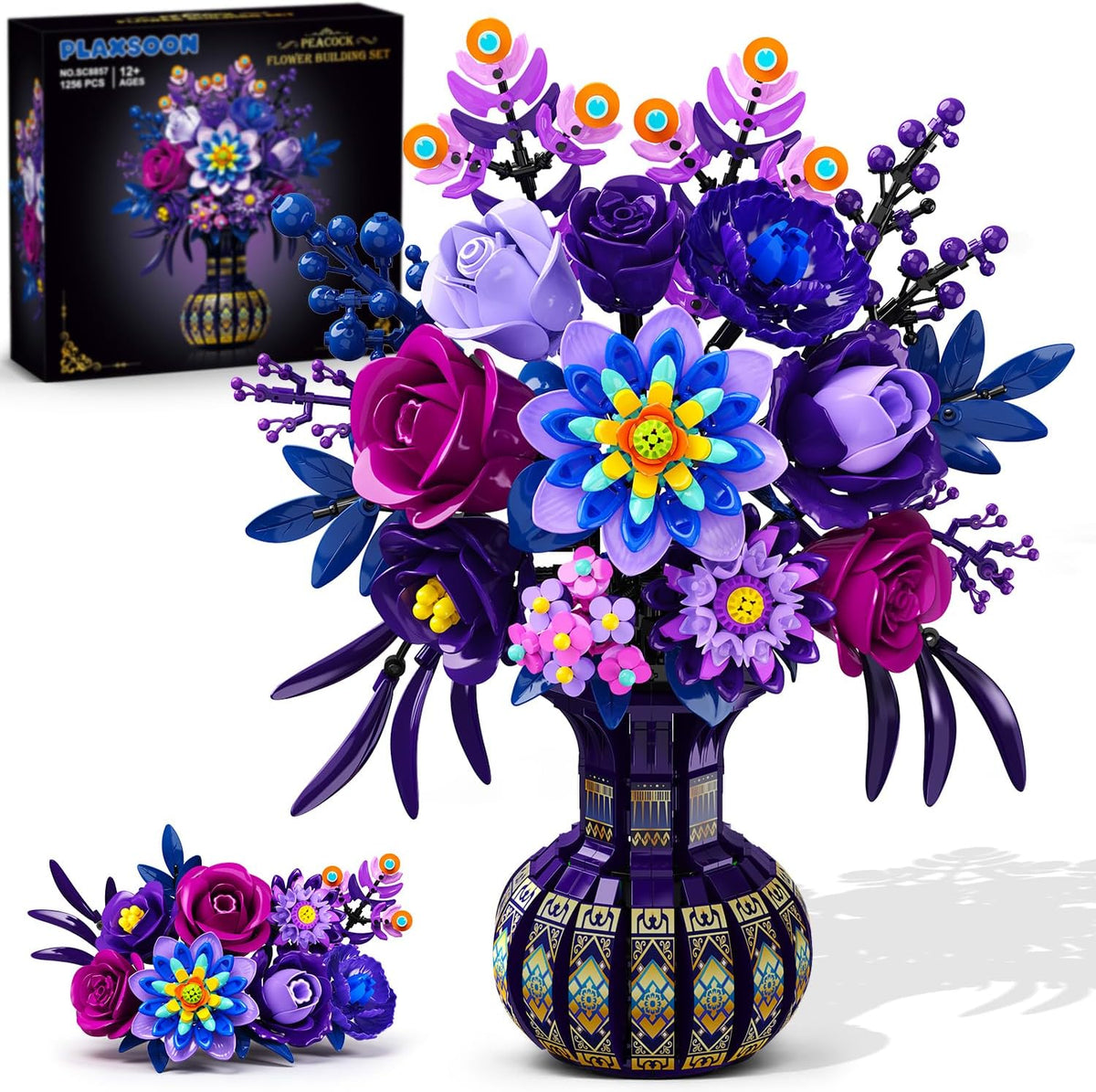 INSOON Purple Flower Bouquet Building Set with Vase SC8857