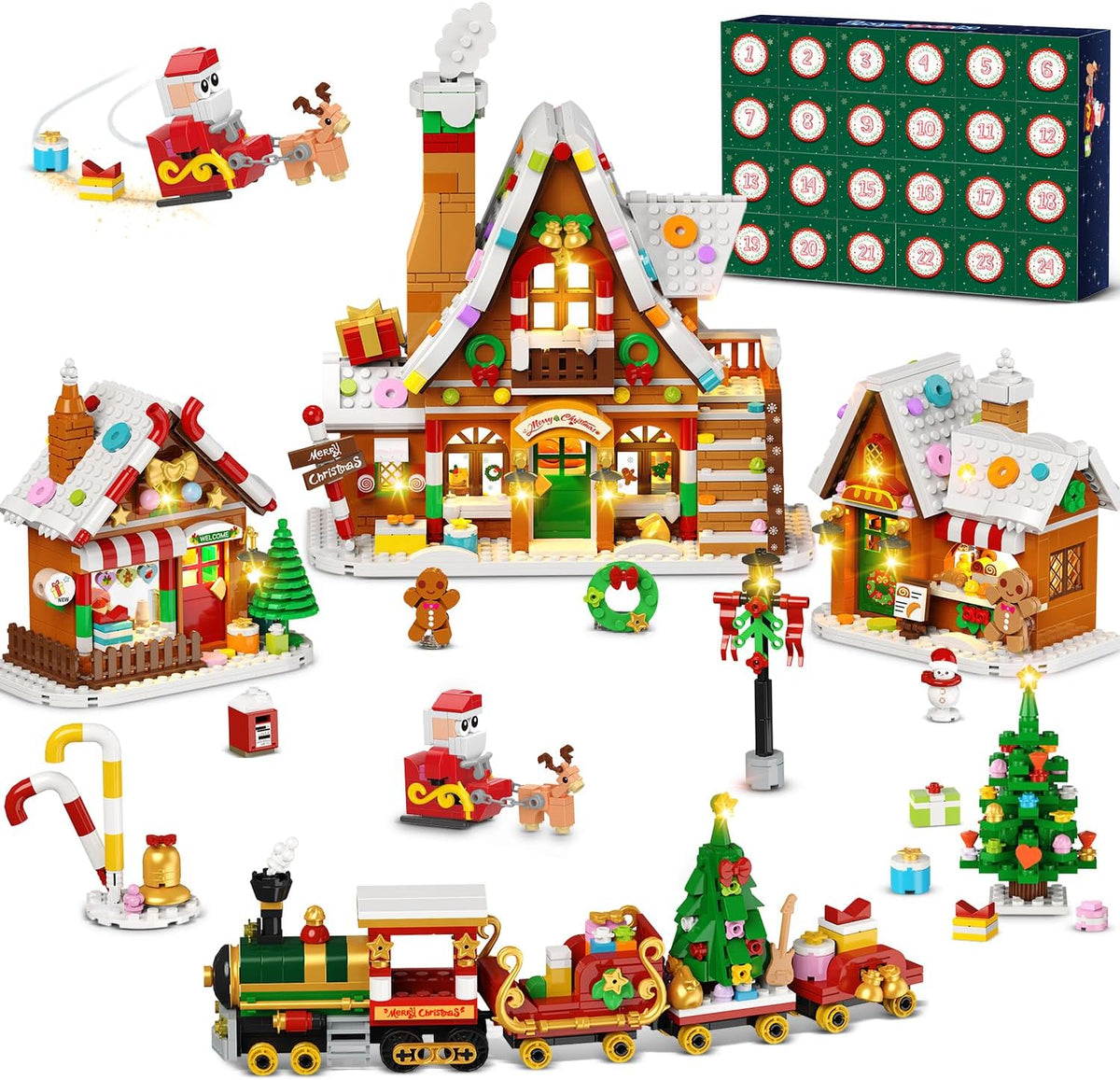 INSOON Advent Calendar 2026 Gingerbread House Mini Building Set with Lights SC9917
