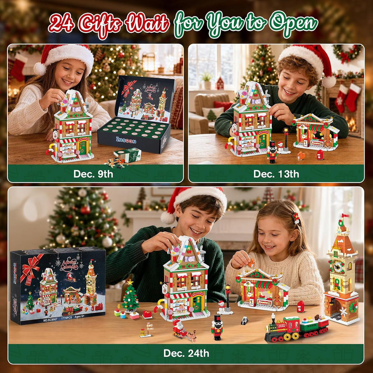INSOON Advent Calendar 2026 Christmas Main Street Building Set with Lights SC9967