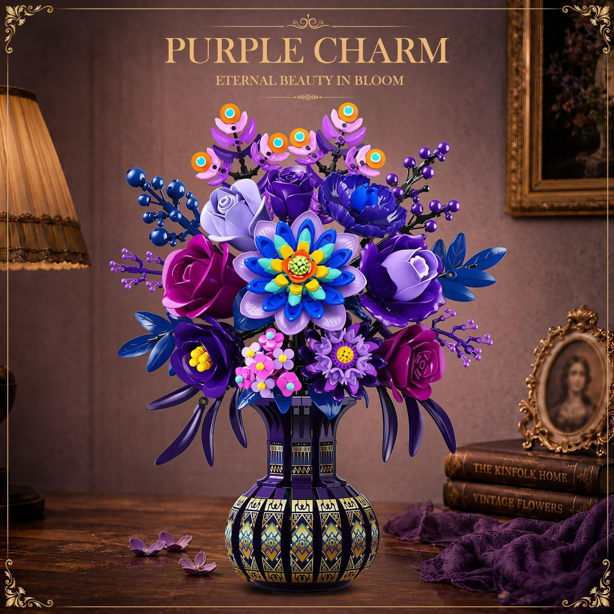 INSOON Purple Flower Bouquet Building Set with Vase SC8857