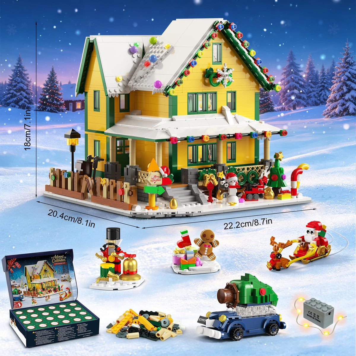 INSOON Advent Calendar 2026 Christmas House Mini Building Set with Lights SC9997