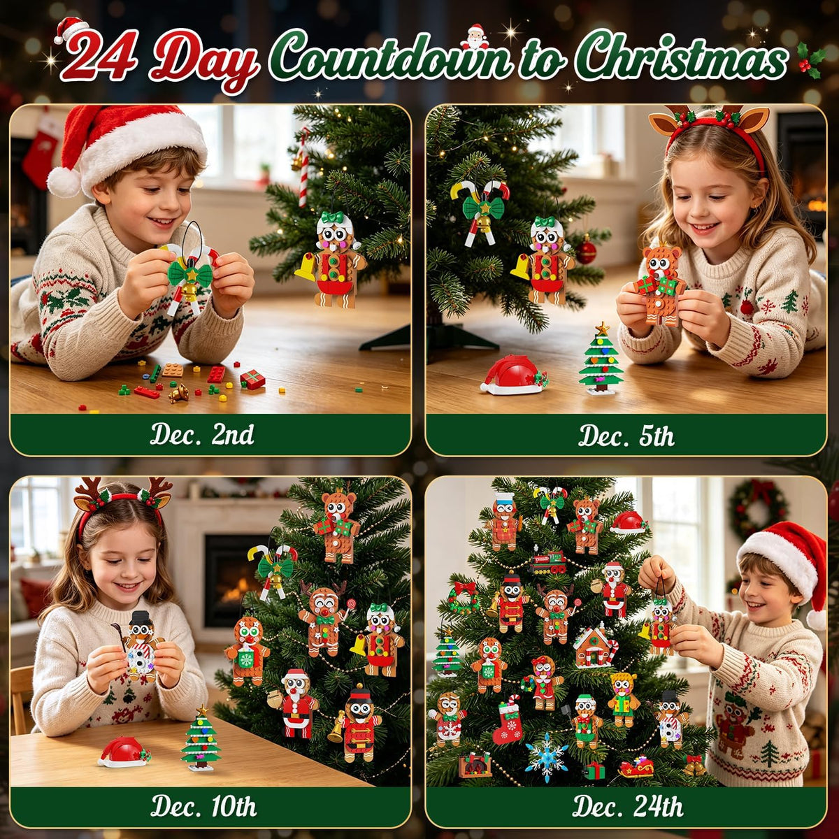 INSOON Advent Calendar 2026 Gingerbread Christmas Ornaments Building Set SC6602