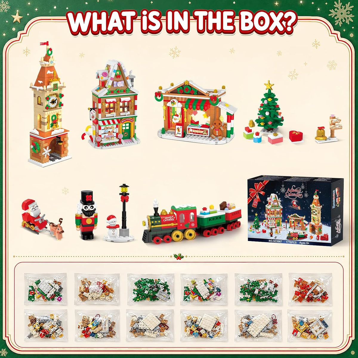 INSOON Advent Calendar 2026 Christmas Main Street Building Set with Lights SC9967