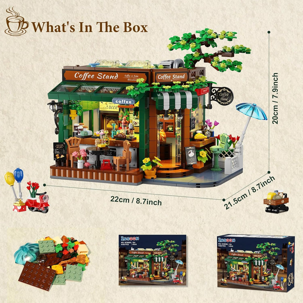 INSOON City Street Café House Building Set with Lights SC9958