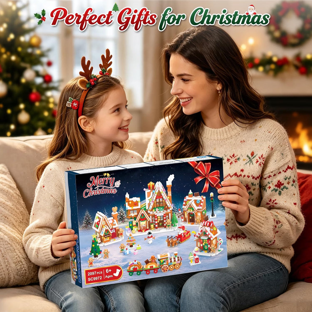 INSOON Christmas Gingerbread House Gift Factory Building Set with Lights SC9972