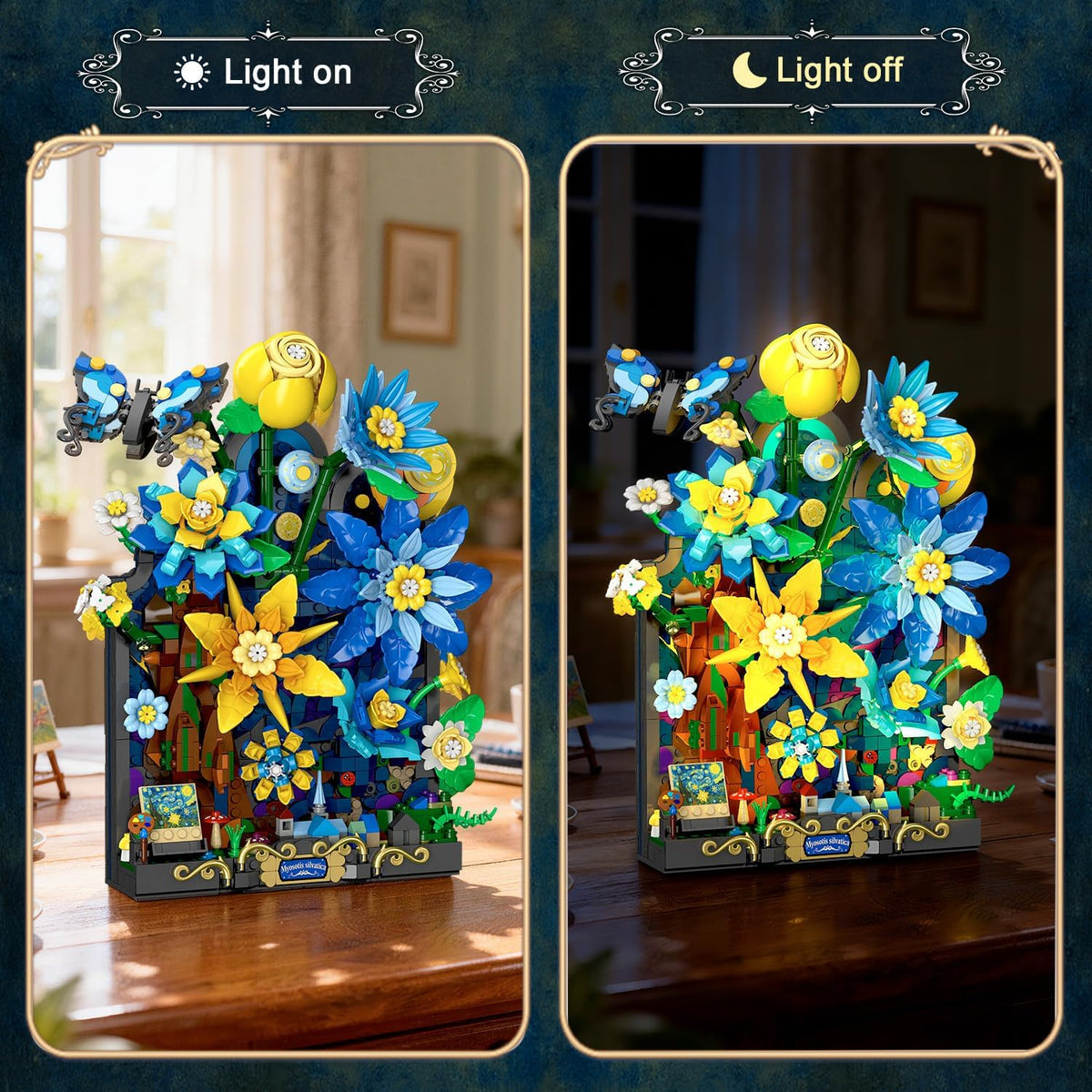 INSOON Starry Night Flower Wall Building Set with Lights HG1072