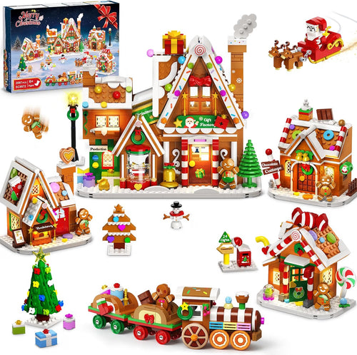 INSOON Christmas Gingerbread House Gift Factory Building Set with Lights SC9972