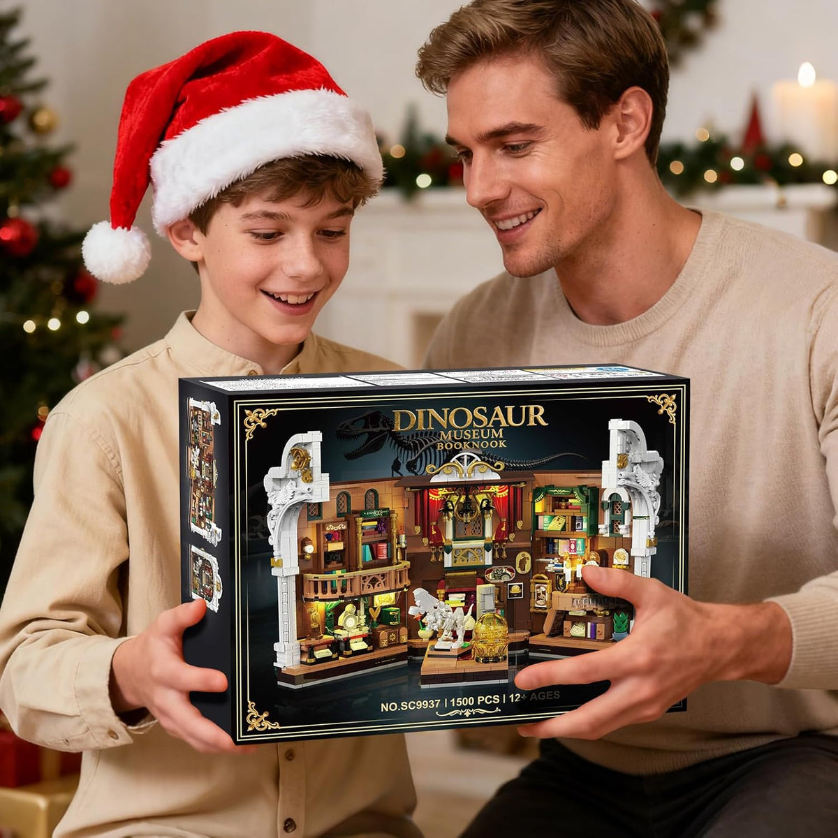 INSOON Dinosaur Museum Book Nook Building Set for Adults with Lights SC9937