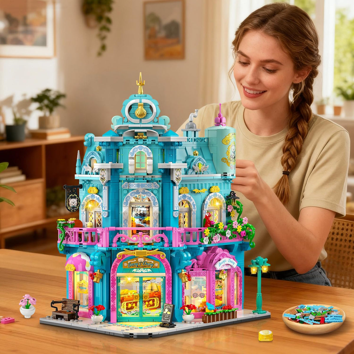 INSOON Dairy Bakery Store Building Set with Lights SC8824