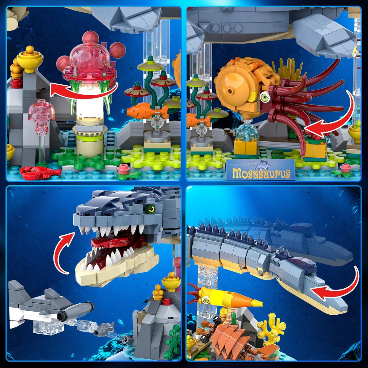 INSOON Mosasaurus Building Set with LED Light HG1023