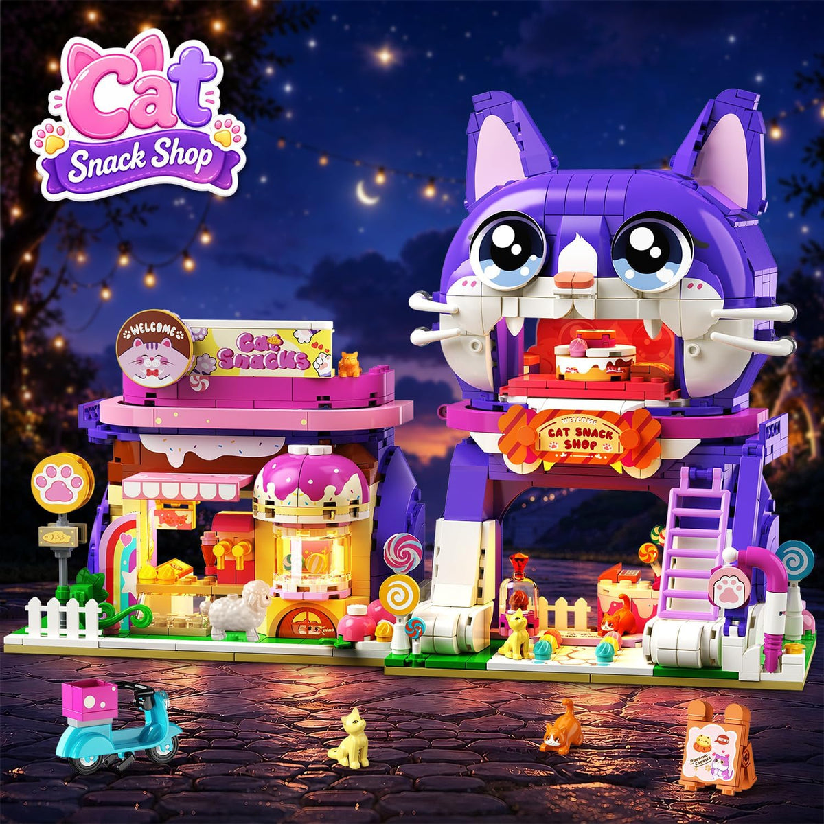 INSOON Friends Cat House Building Set with Lights SC8854