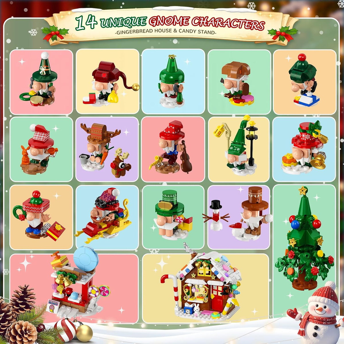 INSOON Advent Calendar 2026 Christmas Gnome Village Building Set SC8856
