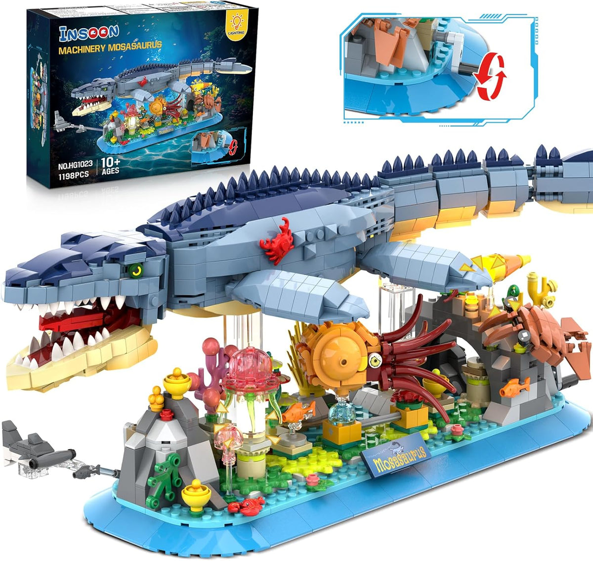 INSOON Mosasaurus Building Set with LED Light HG1023