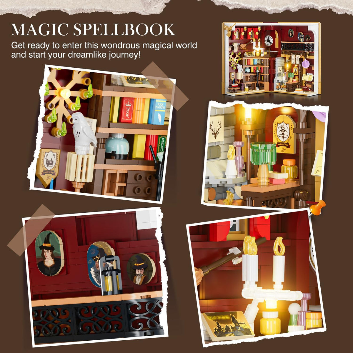 INSOON Magic Booknook Building Set with LED Light 3106