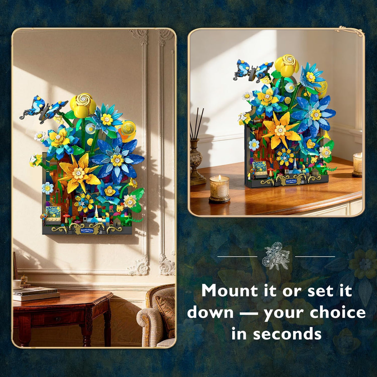 INSOON Starry Night Flower Wall Building Set with Lights HG1072