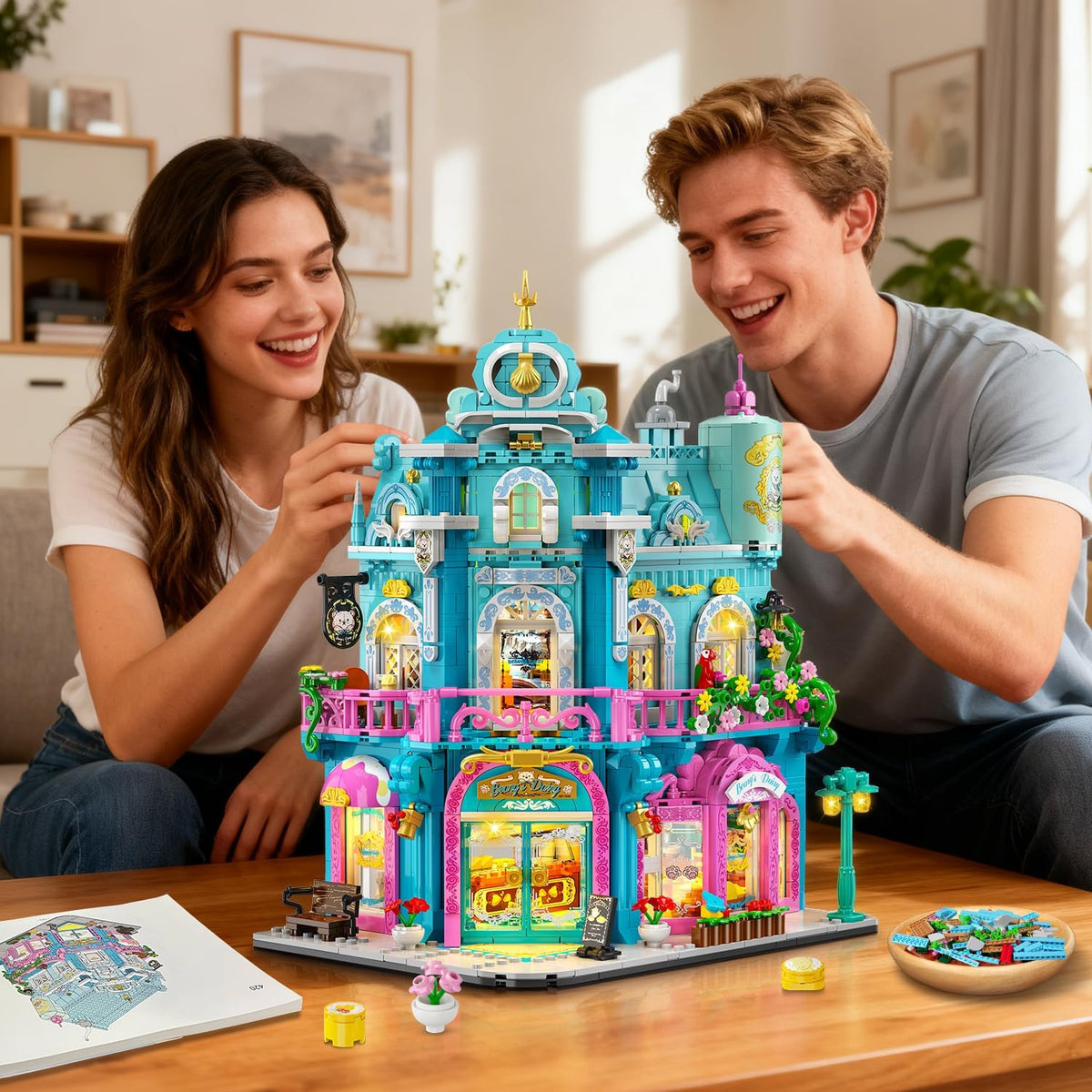 INSOON Dairy Bakery Store Building Set with Lights SC8824