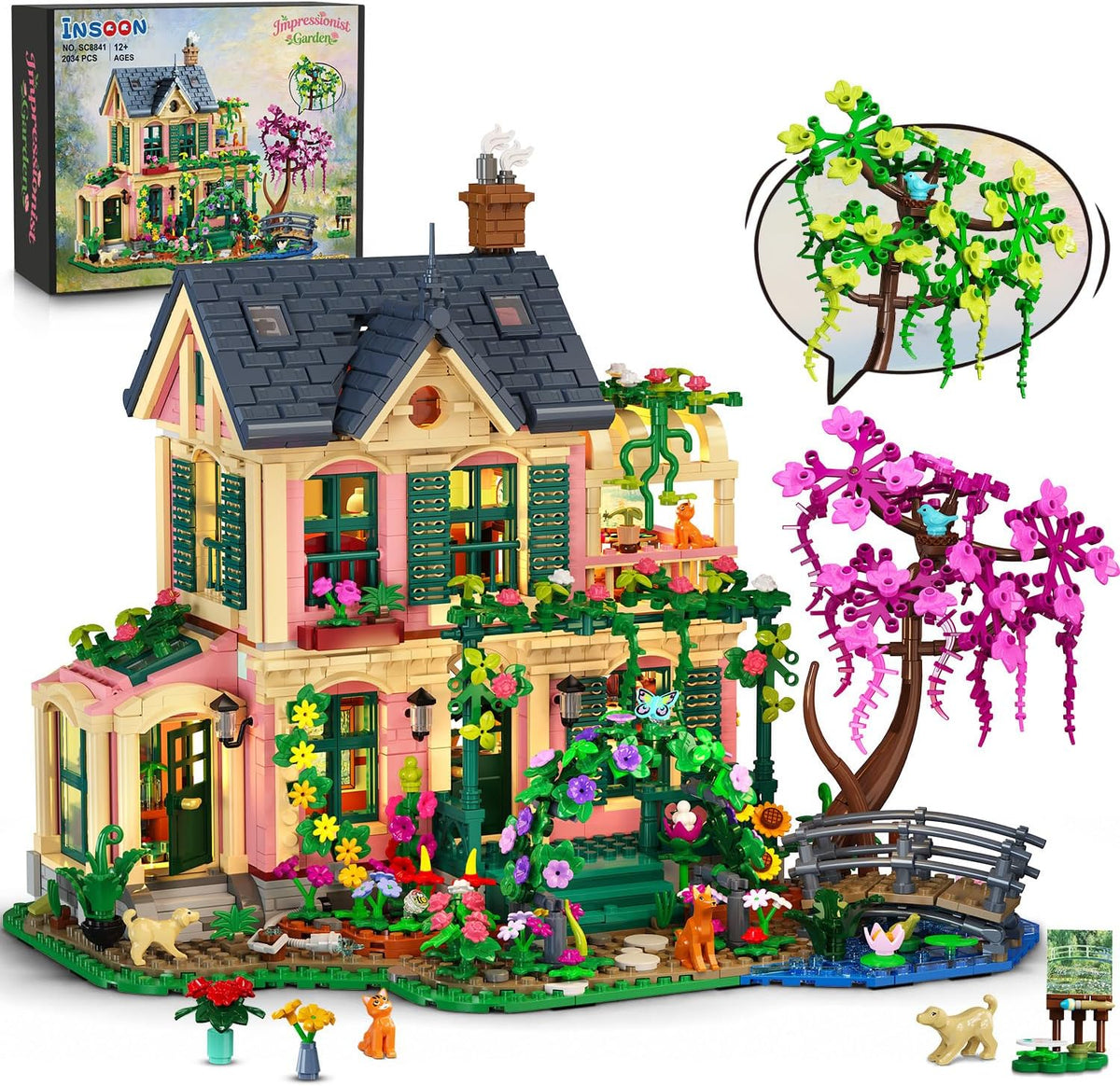 INSOON Artist Garden House Building Set with Lights SC8841