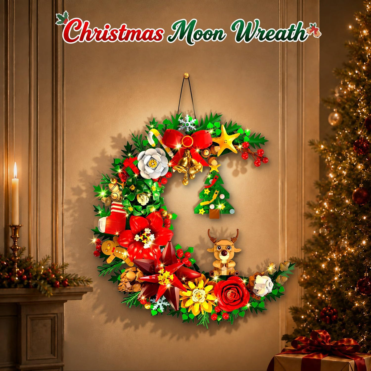 INSOON Advent Calendar 2026 Christmas Moon Wreath Building Set with Light SC8851
