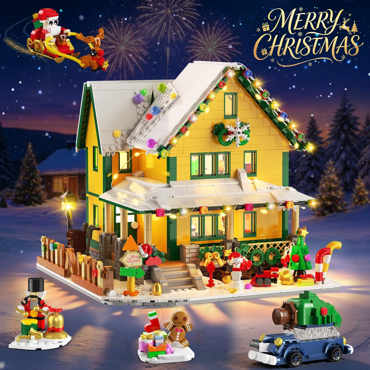INSOON Advent Calendar 2026 Christmas House Mini Building Set with Lights SC9997