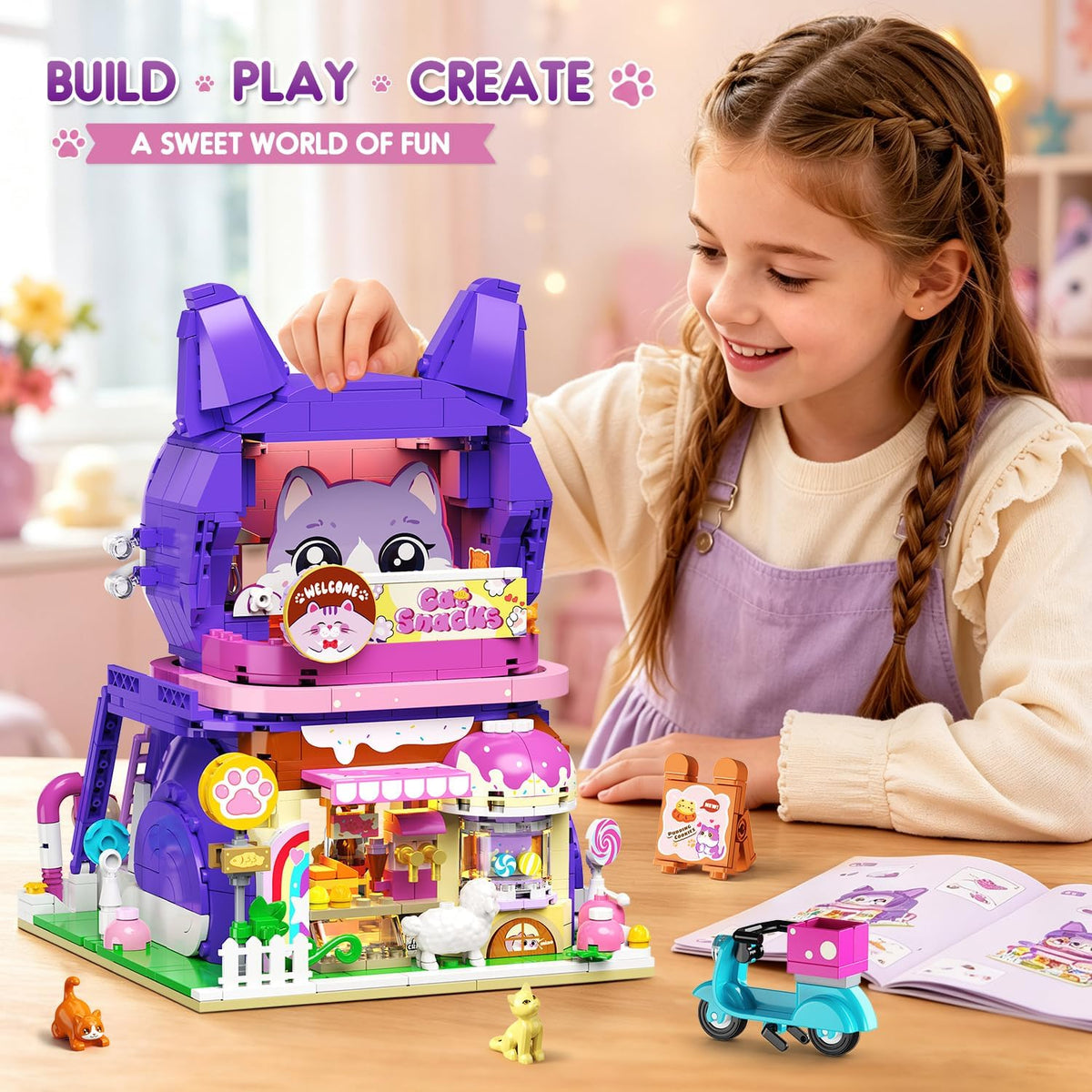INSOON Friends Cat House Building Set with Lights SC8854