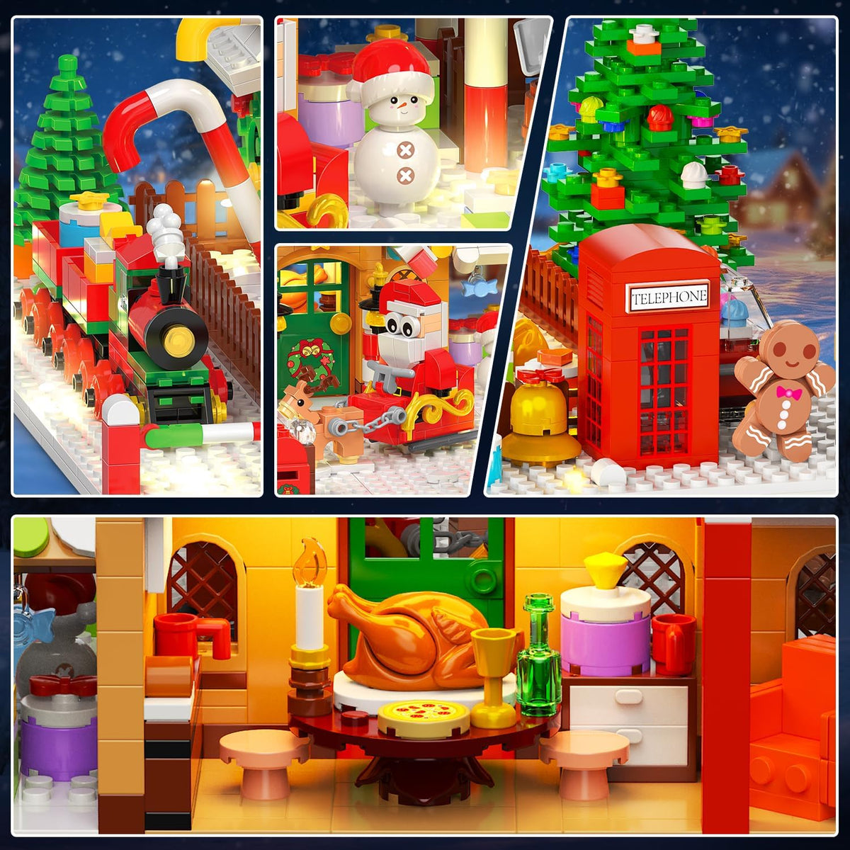 INSOON 2026 Advent Calendar Mini Gingerbread House Building Blocks Set with Lights SC6611