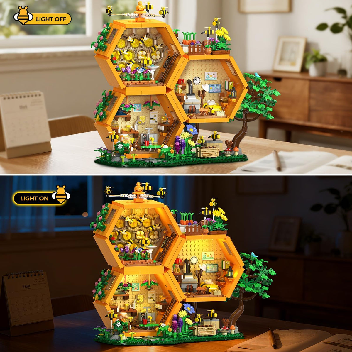 INSOON Bee Farm House Building Set with Light SC8825